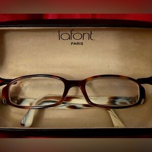 Jean Lafont Paris France MINGUS brown striped glasses with case